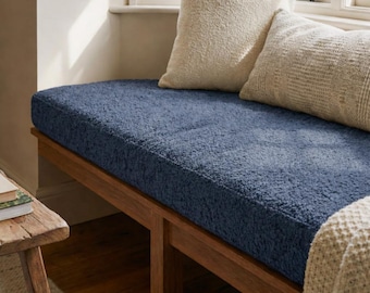 3 Inch Thick Window Seat Cushion, Custom Bench Cushion for Bay Window, Indoor Built In Bench Cushion, Made to Order
