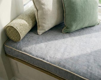3 Inch Thick Banquette Cushion, Custom Bench Cushion for Dining Nook, Indoor Window Seat Cushion, Made to Measure