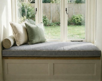 3 Inch Thick Custom Bench Cushion for Built In Seating, Window Seat Cushion, Indoor Bench Cushion, Made to Order with Foam