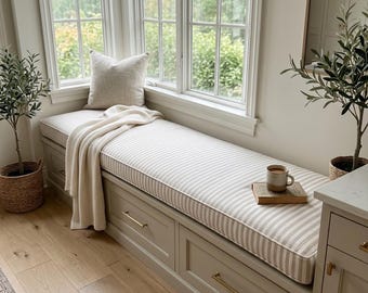 Bench Seat Cushion, Custom Bench Cushion, Handmade Seat Cushion, Foam Cushion