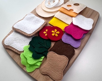 Handmade Felt Sandwich Food Set