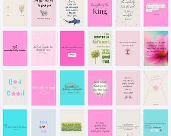 Carte con affermazioni bibliche: 60 carte con versetti biblici stampabili (download digitale)