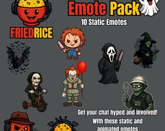 Halloween Emote Bundle – 10 Spooky Stream Emotes for Twitch, YouTube & Discord