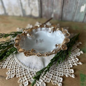 Antique Ash Tray, Gold Ornate Baroque Design, Made in Germany
