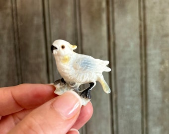 Vintage Small Ceramic PARROT, Terrarium, Doll House Accessories