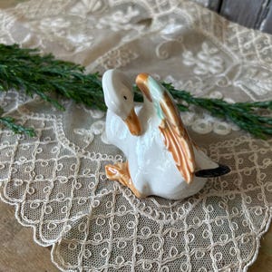 Vintage Ceramic Preening Goose, Found in England