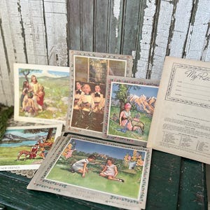 Lot Vintage Sonntagsschulbesuchskarten, 1940er Jahre