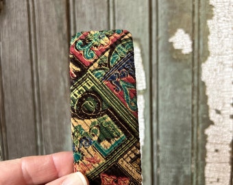 Vintage Hair Barrette, Colorful Pattern