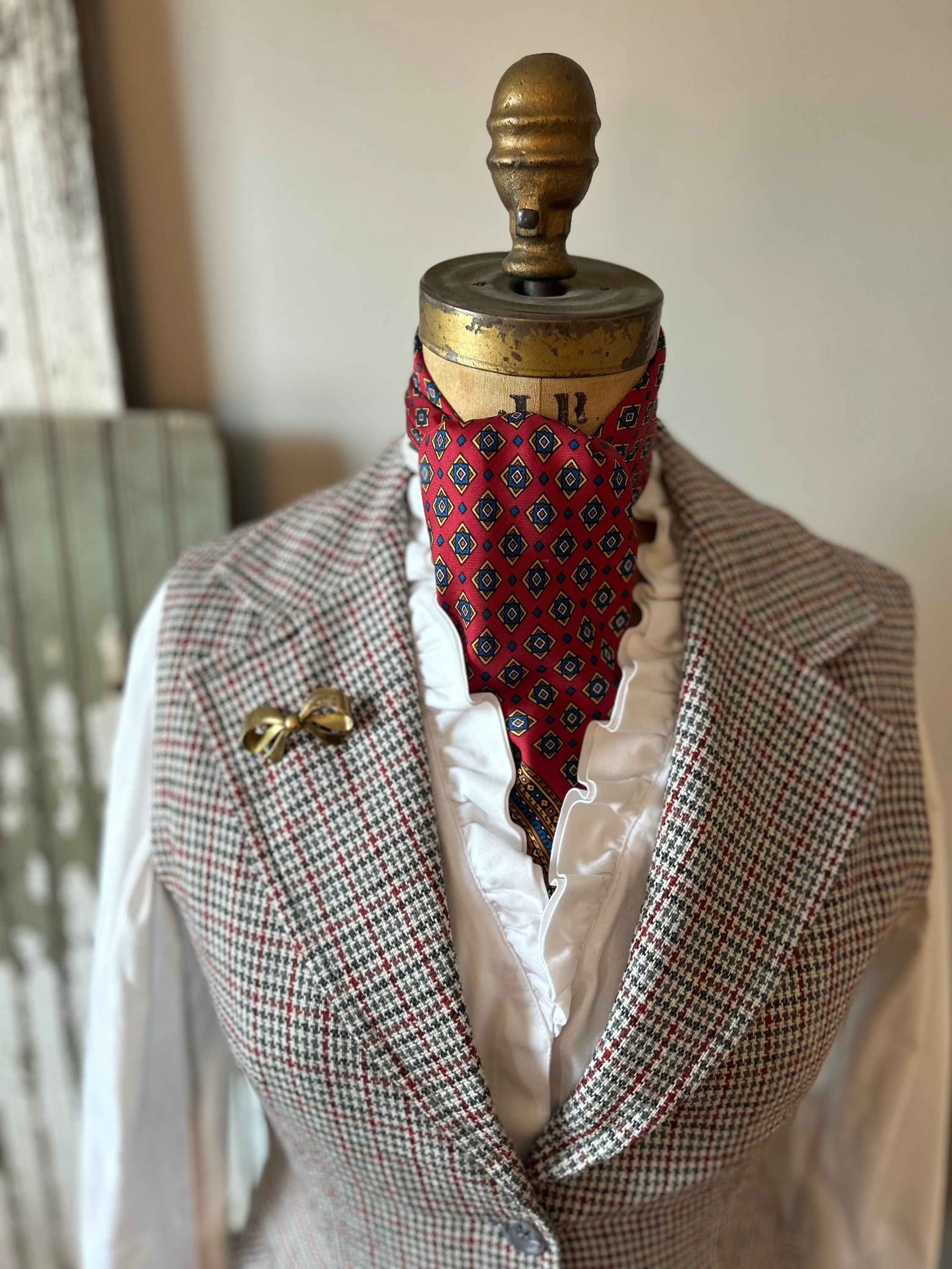 Houndstooth Fitted Vest, Sleeveless Blazer, Size Small