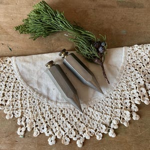 Vintage lantmätares stållod, par