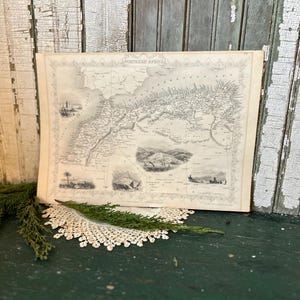 Carte ancienne de l'Afrique du Nord, trouvée en Angleterre, London Printing Company