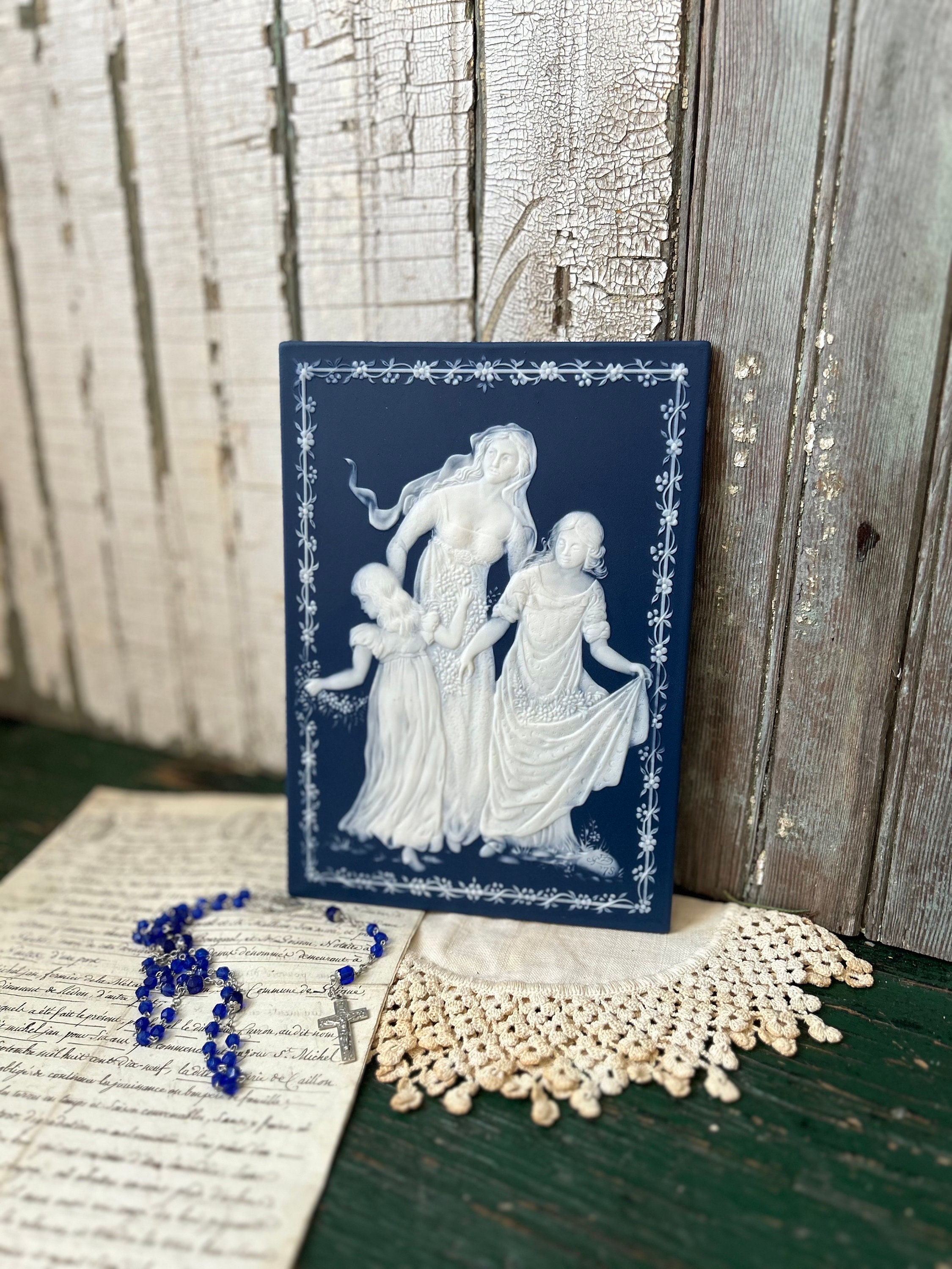 Mother With Children Cameo Plaque, Villeroy & Boch, Germany