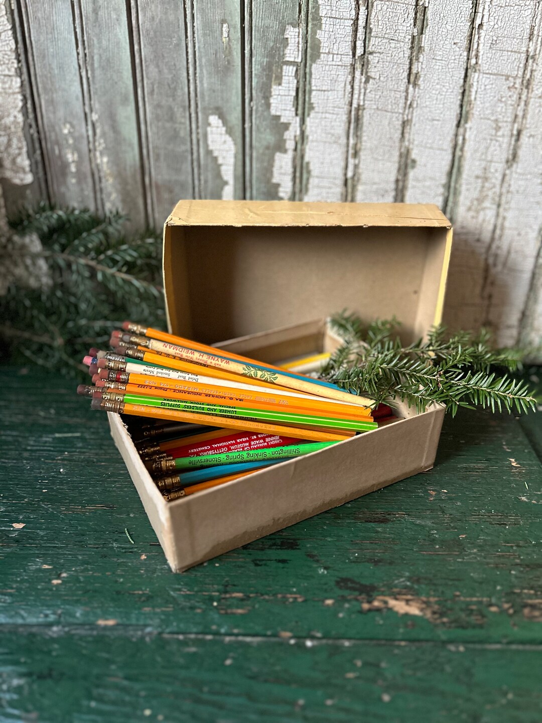 Box of Vintage Advertising Pencils Pennsylvania Etsy UK