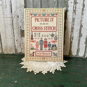 Picture It in Cross Stitch, Jo Verso, Hardcover Vintage Book