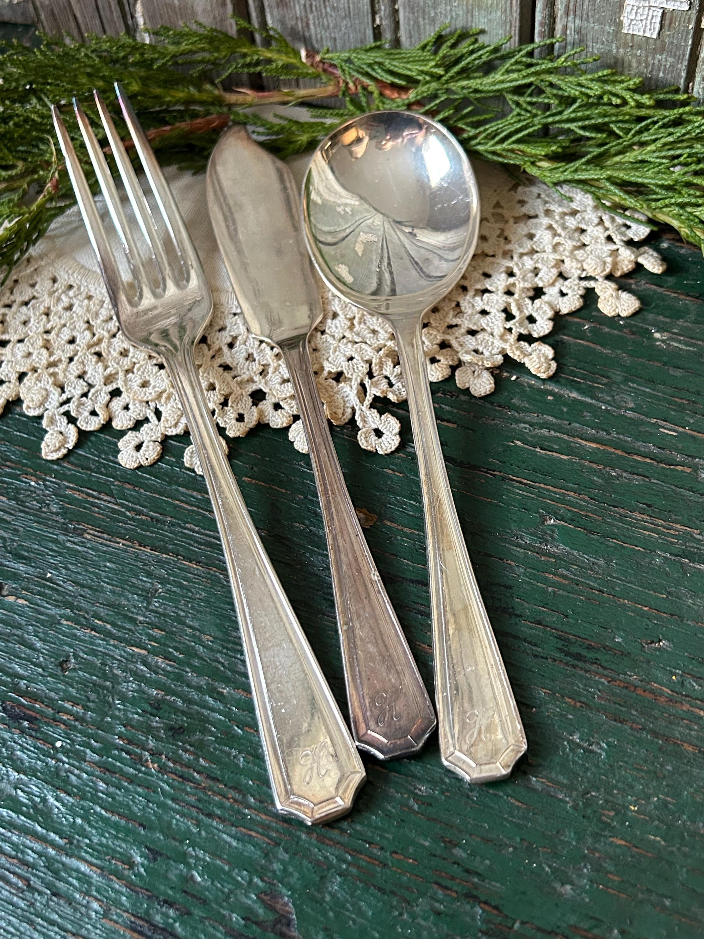 Vintage Silver Color Spoon belt with Sterling Silver Cocktail Fork Antique Mexican silver forks found in Indiana main image 4