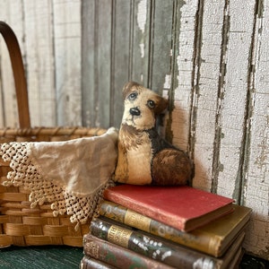 Stuffed Terrier Dog, Vintage, Handmade Craft