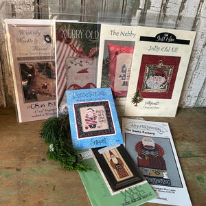 Lot of Cross Stitch Santa Claus Ornaments, Patterns, Instructions, Christmas Projects