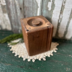 Early Vintage Solid Wood Canister, Found in England