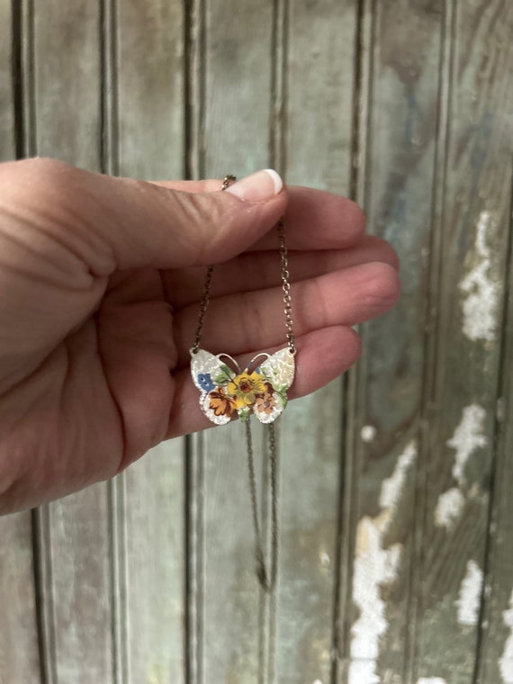 Butterfly and Flowers NECKLACE