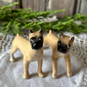 Vintage Pair of Miniature Ceramic Boxer Dogs
