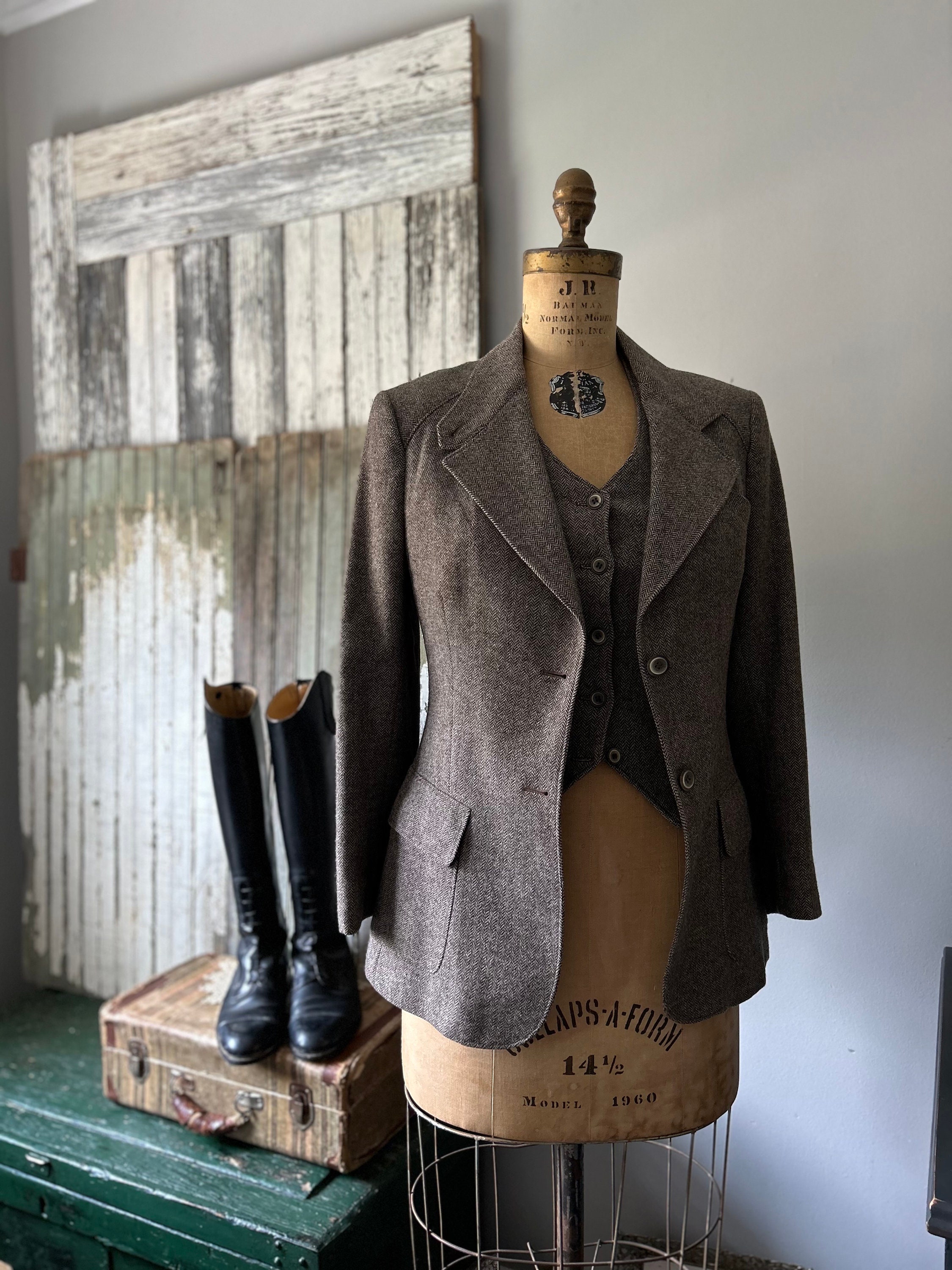 Brown Tweed Riding Harry Hall Tweed Jacket Tweed Jacket Vintage