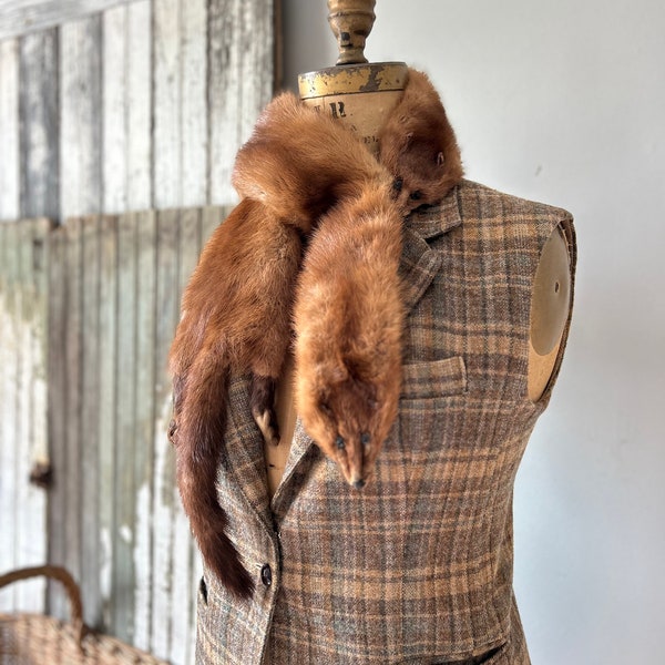 Vintage Mink Stole, Fur Collar, 1940’s