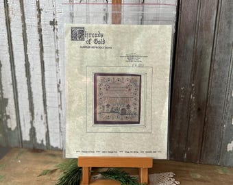 Vintage Sampler Reproduktion Kreuzstichvorlage von Threads of Gold