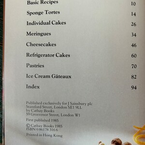 Cream Cakes & Gateaux English Dessert Recipe Book, Found in England image 5