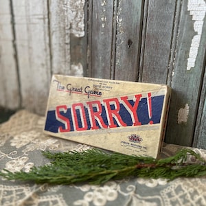 Vintage SORRY Kartenspiel KARTEN, Ausgabe 1939, Original Box
