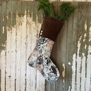 SALE Cat Tapestry Christmas Stocking, Velvet Cuff, Fundraiser
