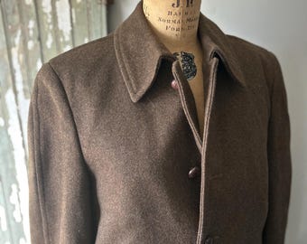 Vintage 1951 US Air Force Wool Overcoat - Mens Blue Deck Coat (37