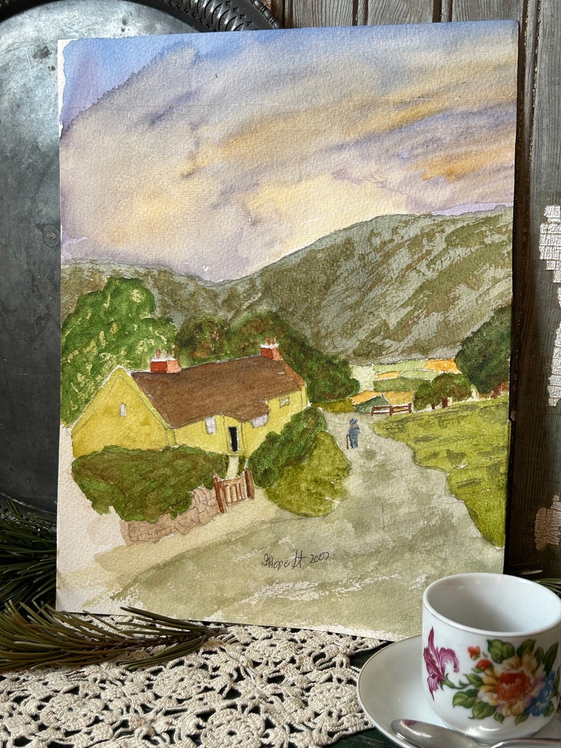 Welsh Cottage Watercolor Painting, Original Art image 2
