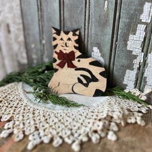 Painted Metal Cat Décor to Hang, Vintage Decorative, Feline Fundraiser