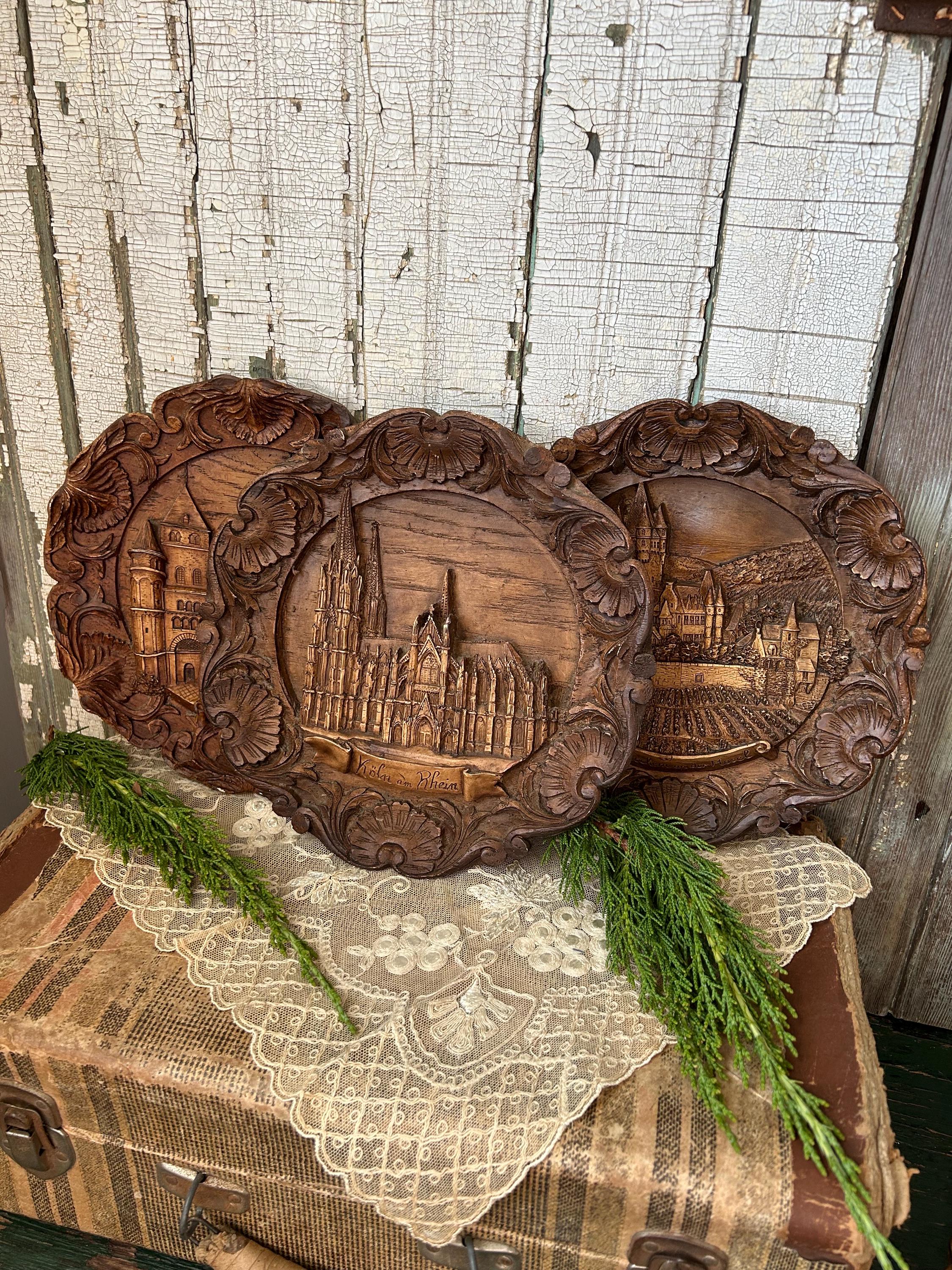 Vintage Faux Wood Plates, German City Souvenirs, You Choose - Etsy