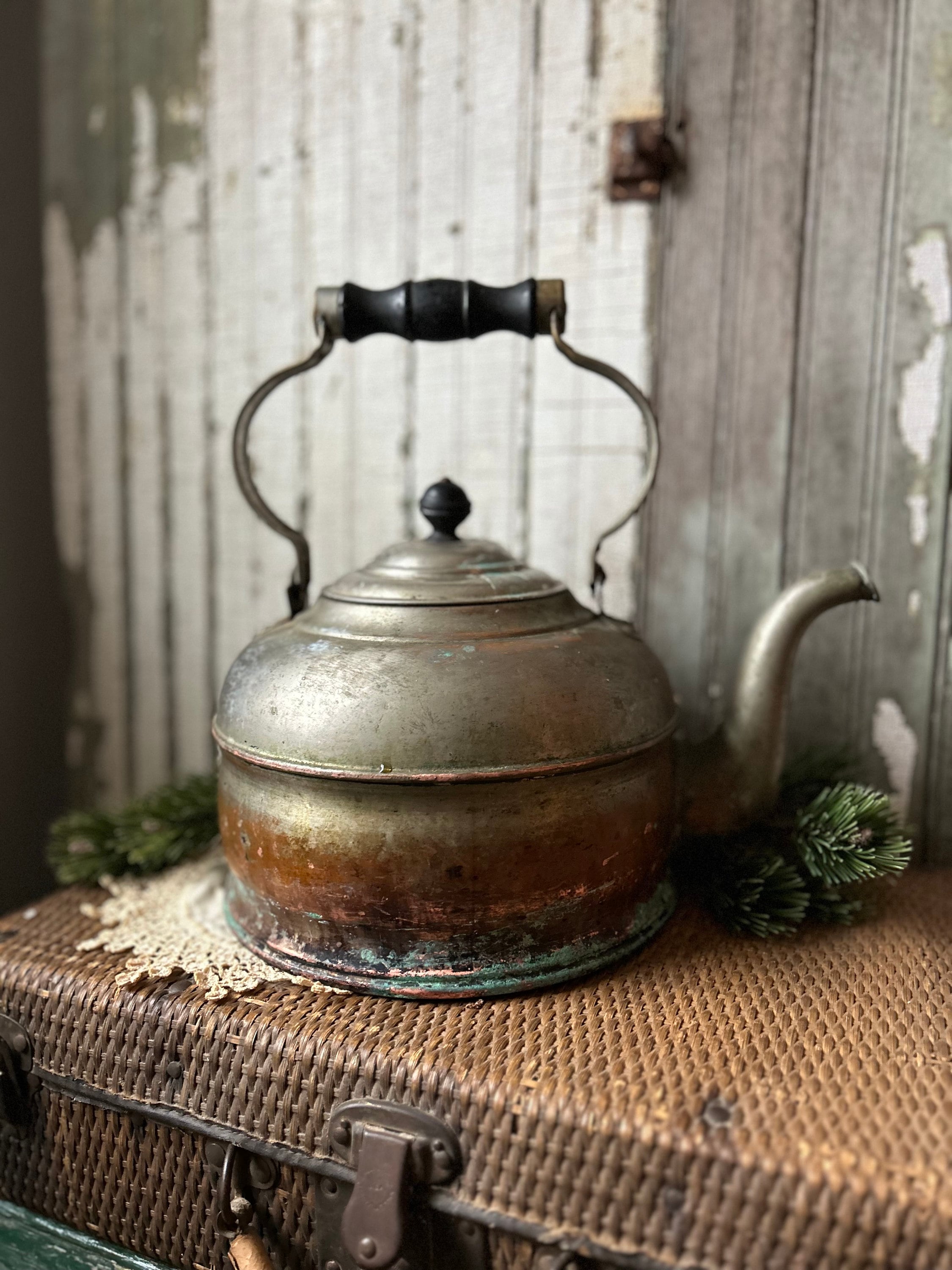 Copper Tea Kettle, Rustic Primitive Style, Vintage - Etsy