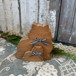 Wooden Kitty Cat, Kitten, Handmade Crafted, Vintage 1980&#39;s