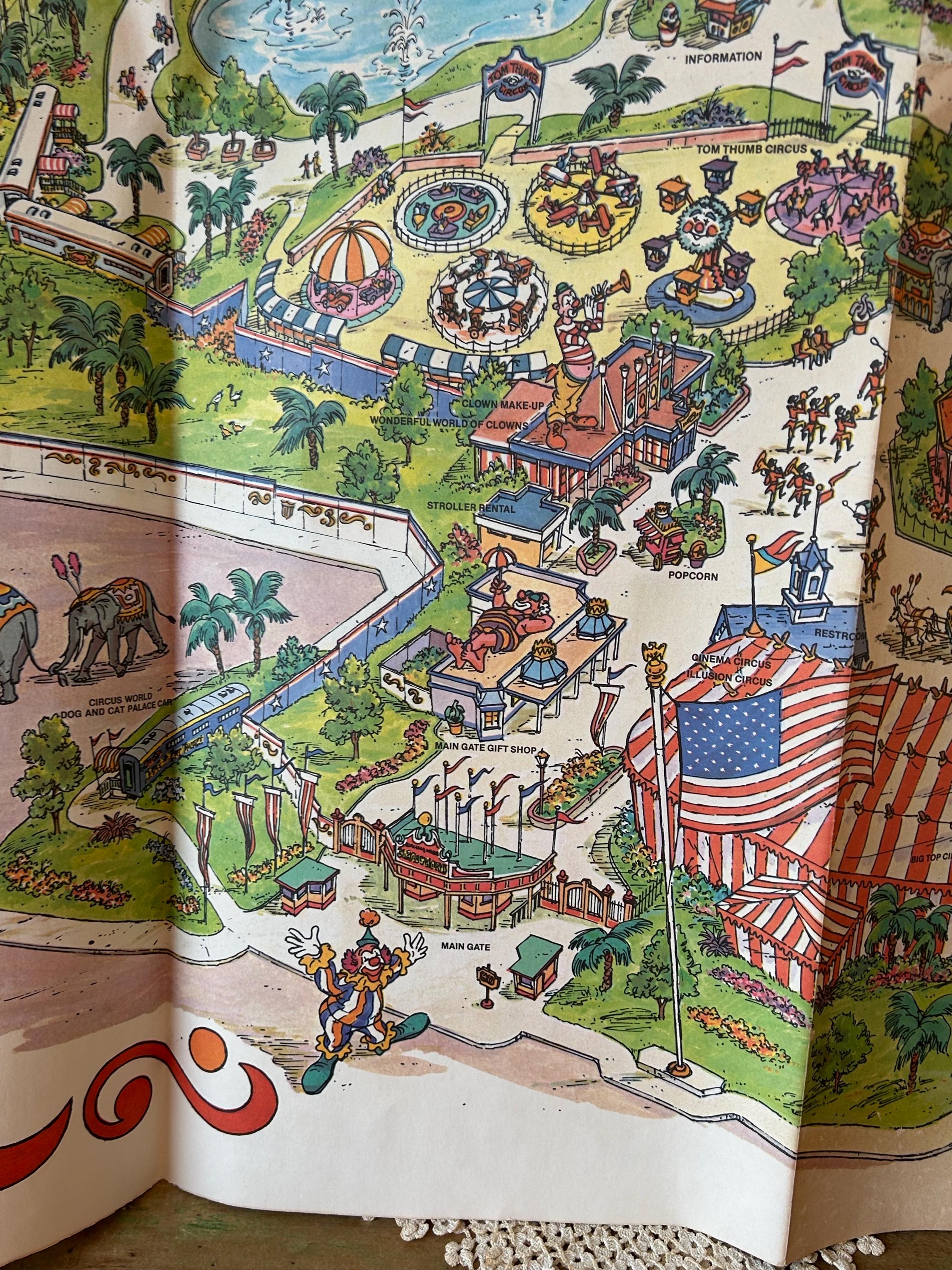 Vintage Circus Souvenir Map Poster, Ringling and Barnum Bailey Circus ...