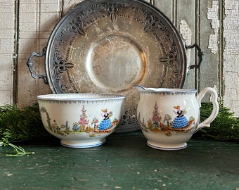 Dainty Dinah, CREAMER & SUGAR BOWL, Royal Albert Crown China, Found in England - Vintage