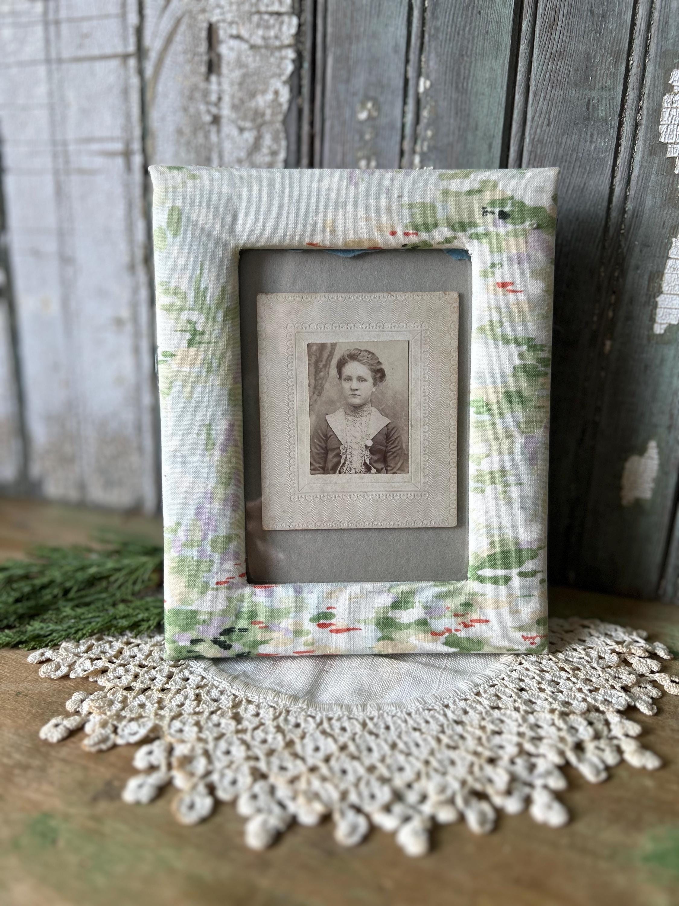 Vintage Monet Inspired Fabric Picture Frame, Pastel Colors, 1980's