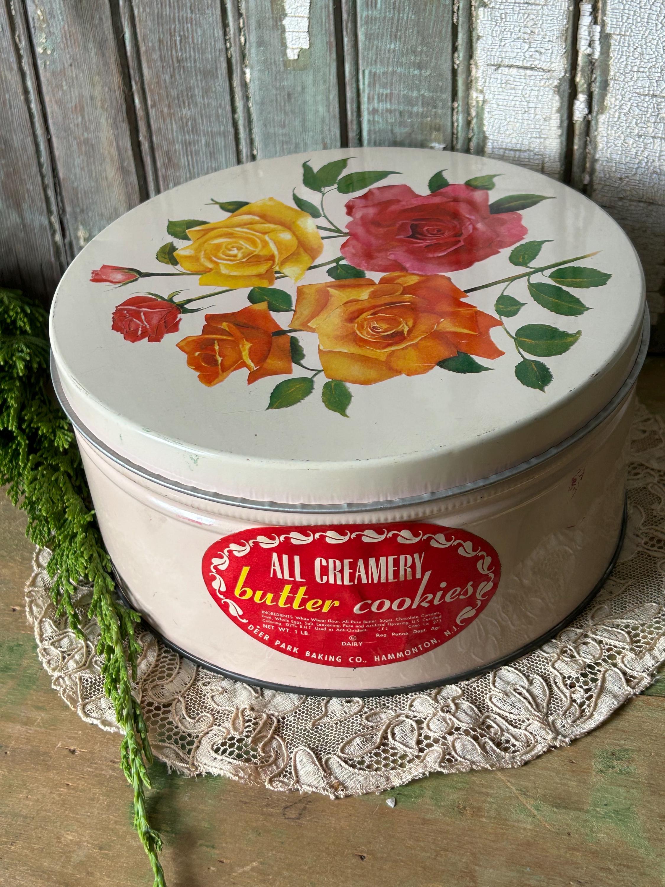 Vintage Floral Storage Tin: Deer Park Baking Company, 1950s - Etsy