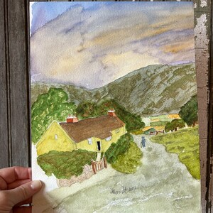 Welsh Cottage Watercolor Painting, Original Art image 6