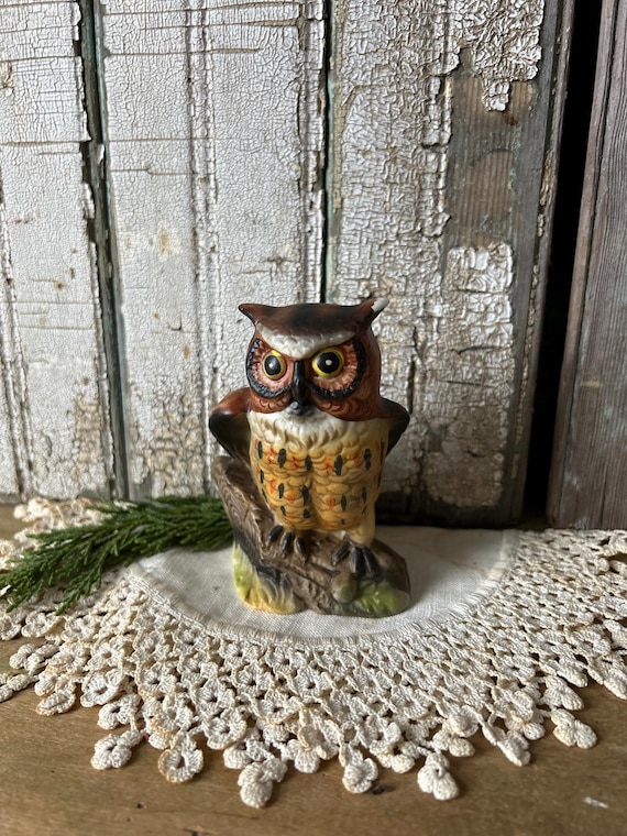 Vintage Ceramic Owl, Hand Painted, Japanese Made - Etsy