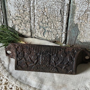 Antique Victorian Eastlake Style Iron Drawer Pull