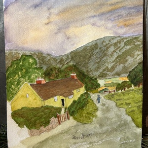 Welsh Cottage Watercolor Painting, Original Art image 3