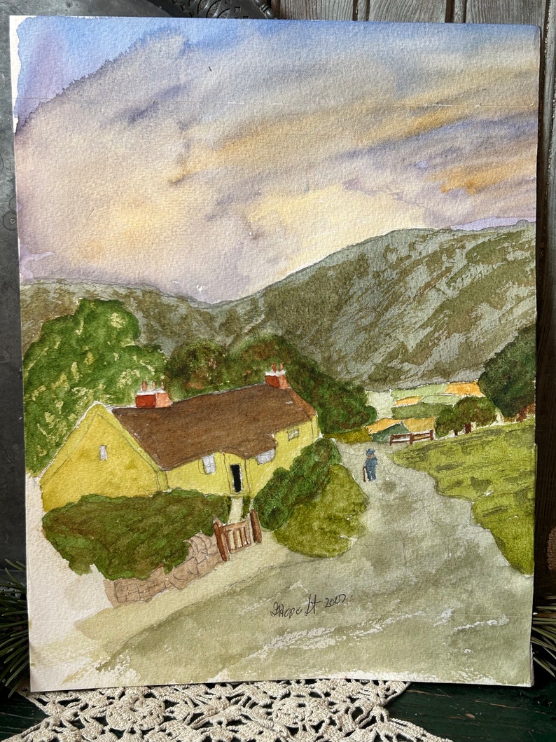 Welsh Cottage Watercolor Painting, Original Art image 3