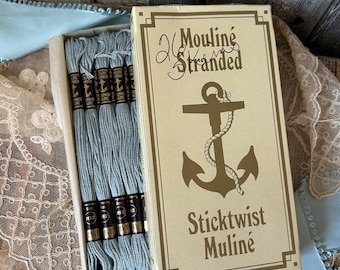 Vintage Box German Cotton Embroidery Floss, Color 0848, Silvery Blue