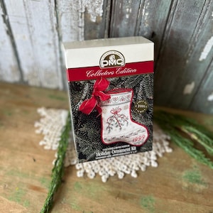 Vintage DMC Holiday Ornament KIT, Counted Cross Stitch, Collector&#39;s Edition, 1999