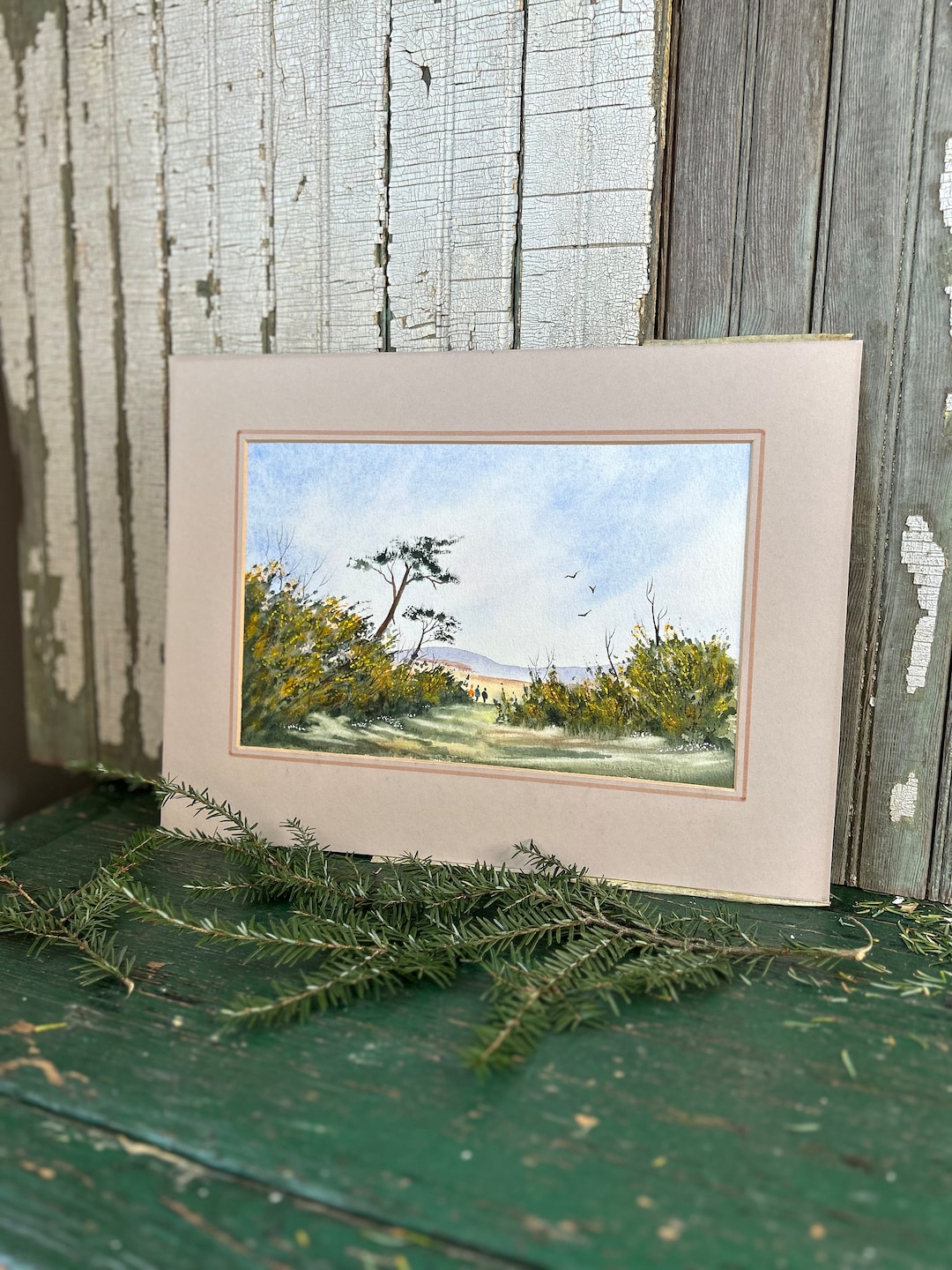 Original Watercolor Painting, Ashdown Forest, England, Yellow Gorse ...