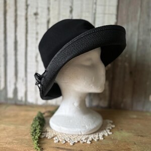 Lord & Taylor Black Wide-Brim Hat with Ribbon Band Lord and Taylor Hats - Etsy main image 4