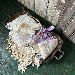 Vintage Lot of Lace and Trims, Slow Stitching, Scrapbooking, 17.5 Yards